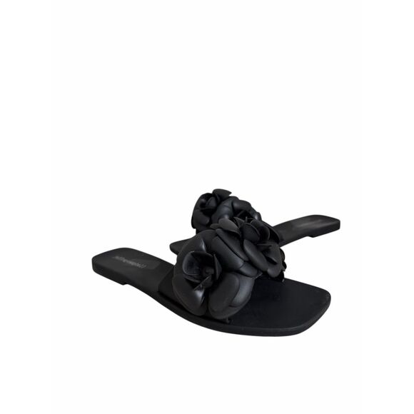 Jeffrey Campbell Sandals Womens Size 10 Jelly Slides Floral in Black - Picture 5 of 7